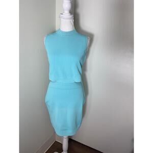 Mugler Teal Miami Cut Out Dress Sz M